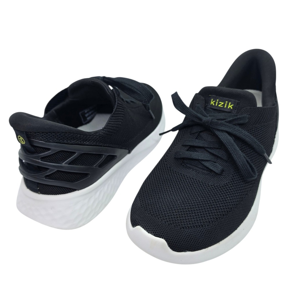 Kizik Athens HandsFree Sneakers Black White Unisex Mens 6 Womens 7.5